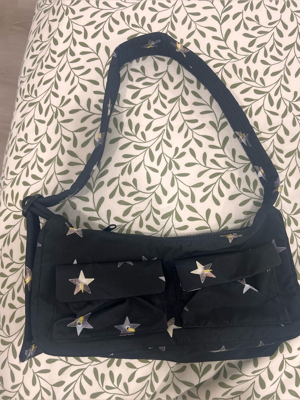 Baggu Black Star-Print Shoulder Bag